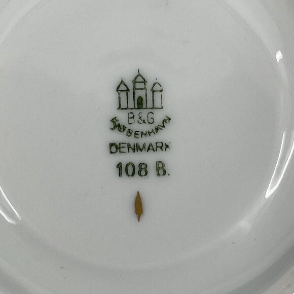 Bing & Grondahl B&G Kjobenhavn Denmark Porcelain Cups Saucers Yellow Set of 2 - Picture 5 of 10